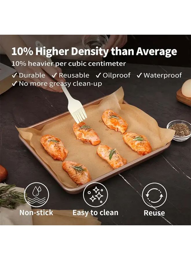 50 Sheets Unbleached Parchment Paper 12x16 Inch Heavy Duty Non Stick Oil Proof Pre Cut Baking Sheets for Oven Grill Air Fryer Steamer Reusable Easy Clean Kitchen Grill Essentials - Image 1