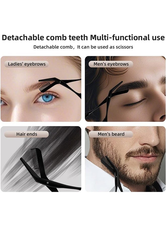 Quantum Eyebrow Trimmer Scissor, Stainless Steel Eyebrow Trimmer Scissor With Comb, Makeup Accessories for Beautiful Brows (Black) - Image 5