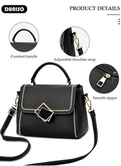 DUNISO Women's Fashion Handbag Faux Leather Crossbody Bag For Women Large Capacity Bow Trim Tote Bags Top Handle Satchel Fashionable Travel Shoulder Bag For Ladies  - Image 2
