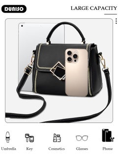 DUNISO Women's Fashion Handbag Faux Leather Crossbody Bag For Women Large Capacity Bow Trim Tote Bags Top Handle Satchel Fashionable Travel Shoulder Bag For Ladies  - Image 3