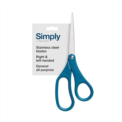 Fiskars 8 Scissors for Home Office Stainless Steel Scissors All Purpose Cutting for Home Arts Crafts Blue - Image 1