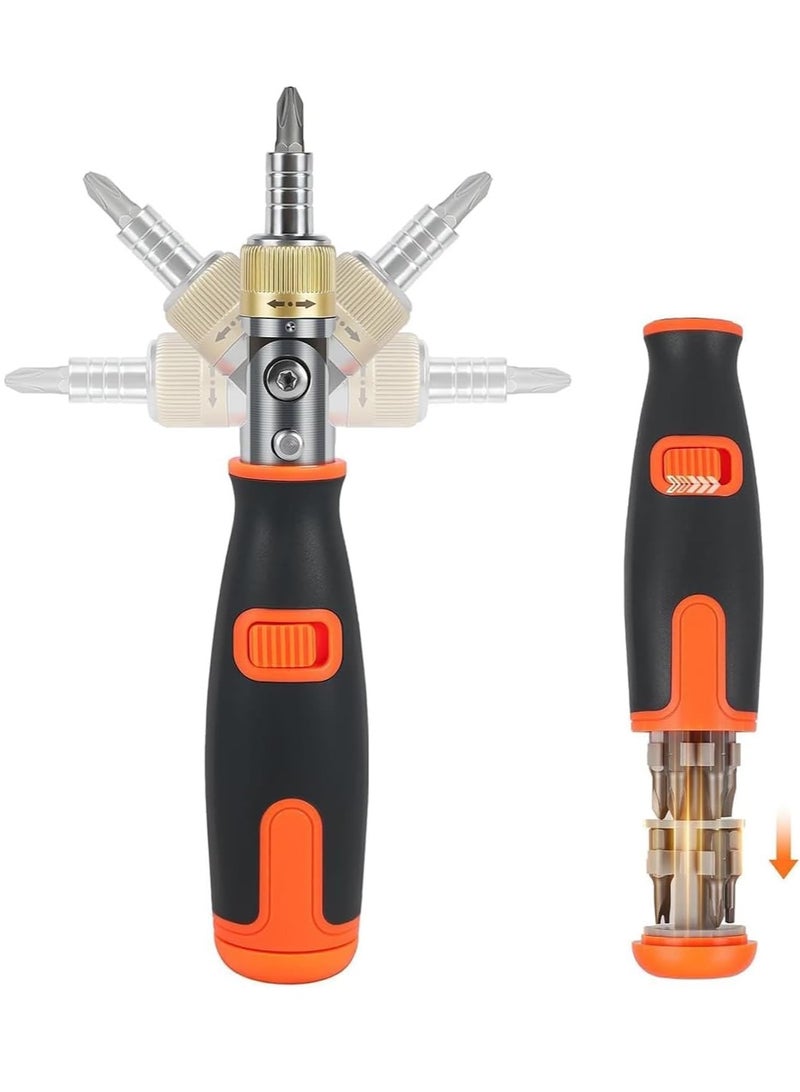RACO RACO Giffex 10-in-1 Multi-Angle Ratchet Screwdriver Set | Magnetic Two-Way Portable Screwdriver with Hidden Batch Head for Household Use.  - Image 1