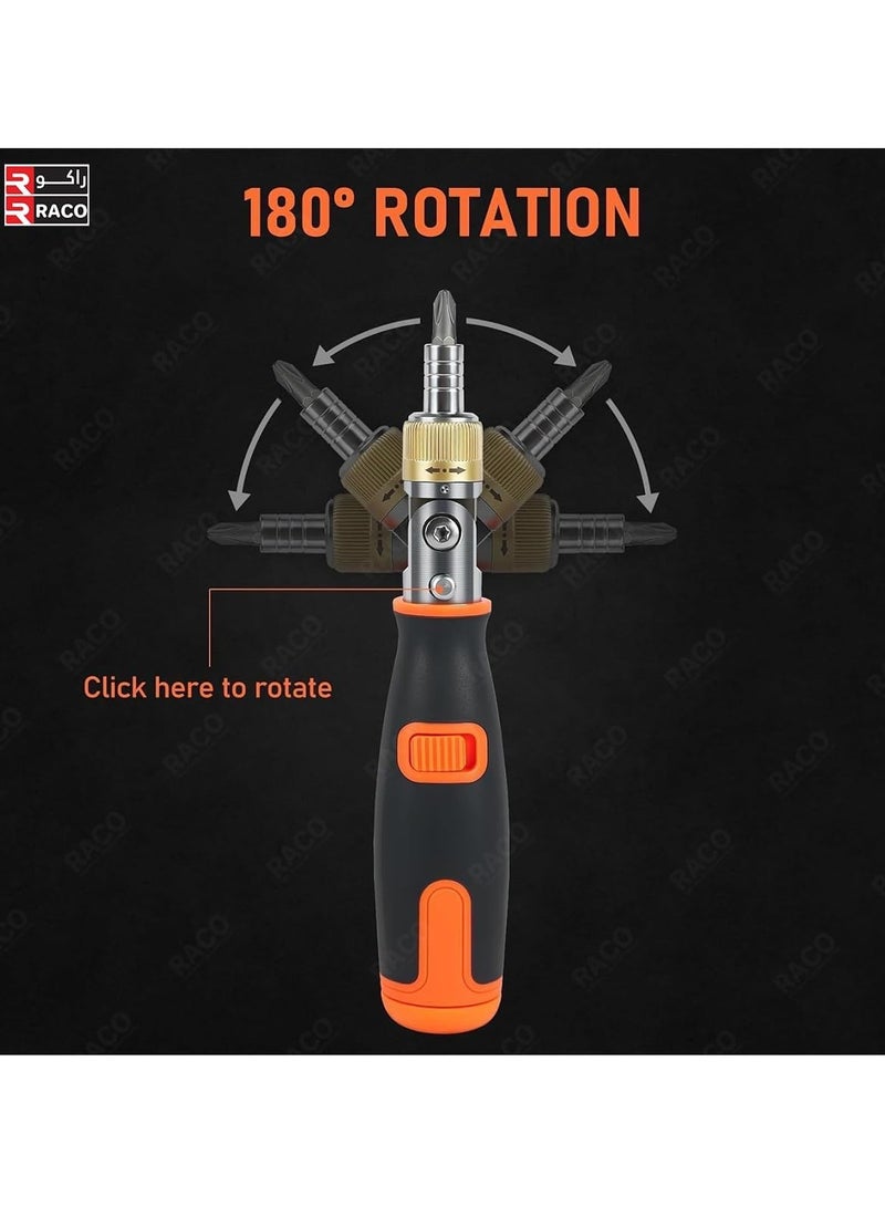 RACO RACO Giffex 10-in-1 Multi-Angle Ratchet Screwdriver Set | Magnetic Two-Way Portable Screwdriver with Hidden Batch Head for Household Use.  - Image 2