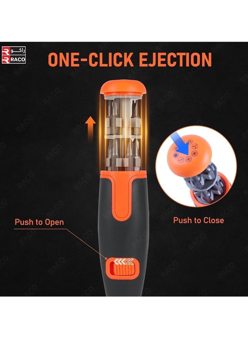 RACO RACO Giffex 10-in-1 Multi-Angle Ratchet Screwdriver Set | Magnetic Two-Way Portable Screwdriver with Hidden Batch Head for Household Use.  - Image 3