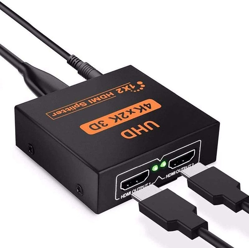 مقسم كابل فيديو HDMI 4K من مصدر واحد للعرض على شاشتين في نفس الوقت 1 في 2 يدعم دقة اتش دي سي بي/UHD فائق الدقة/1080 بيكسل 2160 بيكسل/2K/ثلاثي الابعاد/4K - Image 1