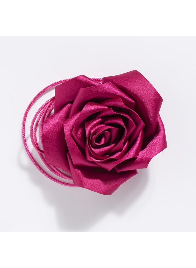 xozgdovg Womens Fashion Floral Bowknot Rose Necklace Belt WN-rose red rose waist rope