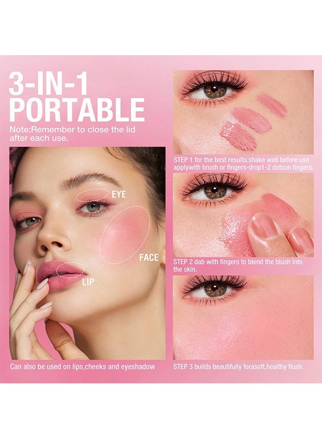 Milk Powder Blusher Stick, Cooling Water Jelly Tint Lip + Cheek Blush Stain, Blush Stick for Cheeks, Jelly Blush Stick, Longlasting Non-Stick, Paraben-Free #01 - Image 2