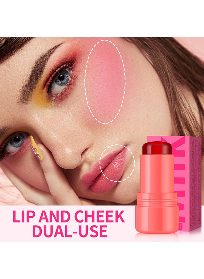 Milk Powder Blusher Stick, Cooling Water Jelly Tint Lip + Cheek Blush Stain, Blush Stick for Cheeks, Jelly Blush Stick, Longlasting Non-Stick, Paraben-Free #01 - Image 3