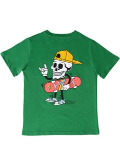 No Fear Salmon Front Printed Crew Neck Short Sleeve Boy's Cotton T-Shirt B500334  - Image 3