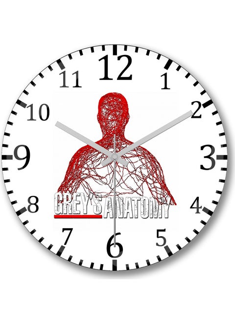 Print Shop Grey's Anatomy Wall Clock Curved Real Glass