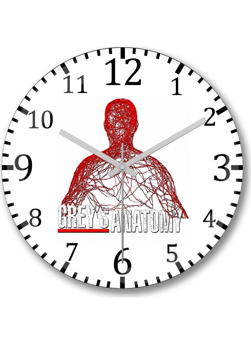 Baskı Dükkanı - Print Shop Grey's Anatomy Wall Clock Curved Real Glass - Image 1