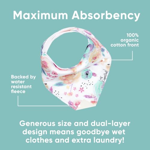 Copper Pearl 4 Pack Soft Cotton Baby Bibs for Drooling and Teething, Absorbent Drool Bibs for Baby Girl and Boy, Adjustable to Fit Newborns to Toddlers, Tons of Styles (Bloom) - Image 2