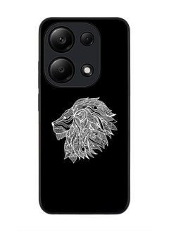 Stylizedd جراب بحافة سوداء متينة لهاتف Xiaomi Redmi Note 13 Pro 4G / Xiaomi Poco M6 Pro 4G، جراب رفيع للغاية - أسد تجريدي  - Image 1