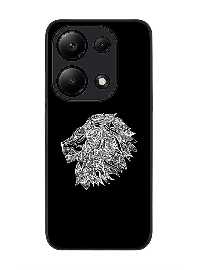 Stylizedd جراب بحافة سوداء متينة لهاتف Xiaomi Redmi Note 13 Pro 4G / Xiaomi Poco M6 Pro 4G، جراب رفيع للغاية - أسد تجريدي - Image 1