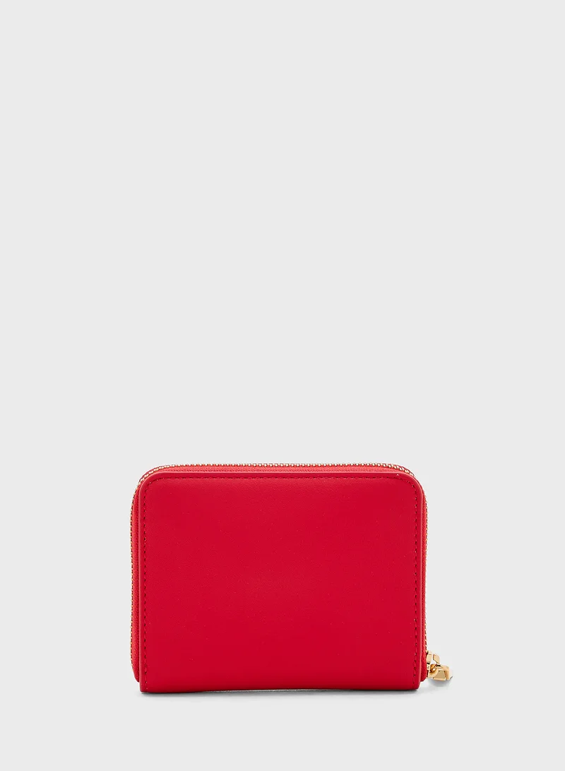 لوف موسكينو Logo Detailed Zip Over Wallet