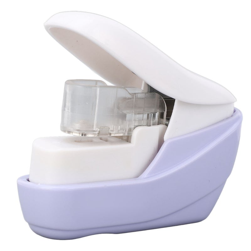 Stapleless Stapler Hand Press Crimper Paper Stapling Machine for Home School Office 4 Pages Binding Capacity Purple - Image 2