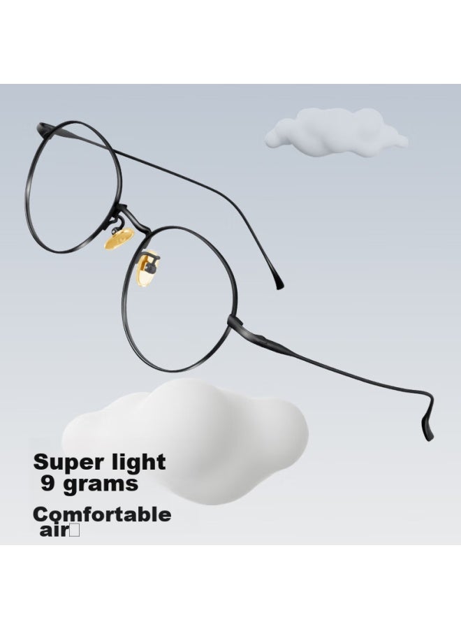 Pulais Anti-blue Light And Anti-radiation Myopia Gl For Men, Titanium Alloy Artistic Retro Eyeglass Frames, Prescription Lenses Available For Women, 813a - Image 3