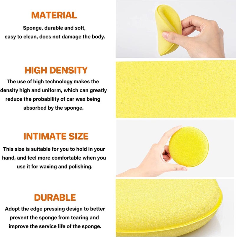 AUTO PLUS Applicator Pad | 2 in 1 Foam Applicator Pad | Wax applicator | Durable & Washable Car Polish Sponge | Ultra-Soft Applicator Sponge 11cm/4.5" Diameter (Pack of 3Pcs) - Image 3