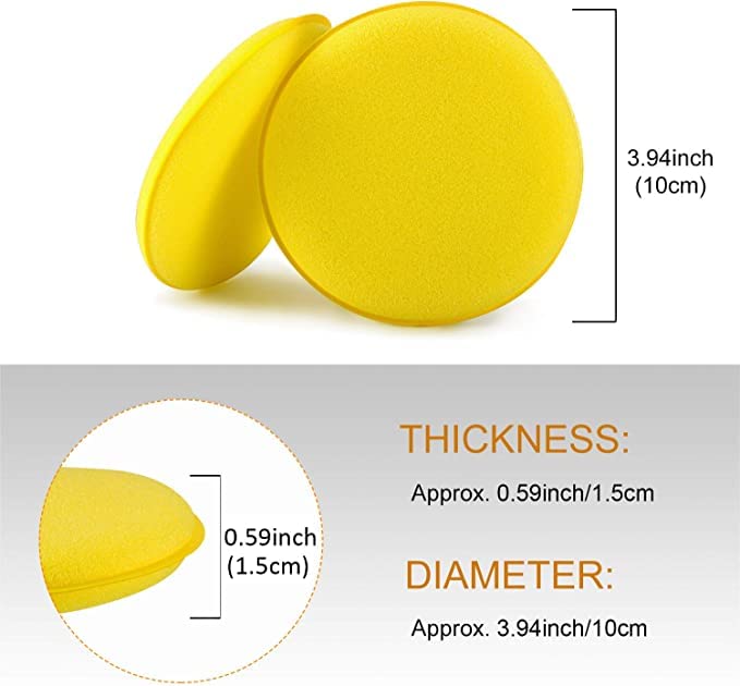 AUTO PLUS Applicator Pad | 2 in 1 Foam Applicator Pad | Wax applicator | Durable & Washable Car Polish Sponge | Ultra-Soft Applicator Sponge 11cm/4.5" Diameter (Pack of 3Pcs) - Image 4