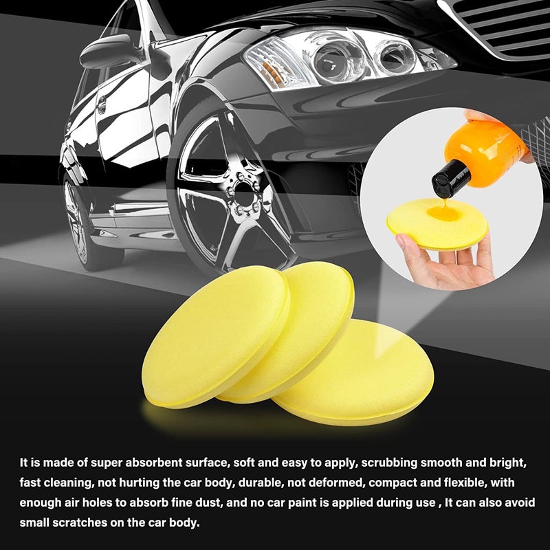 AUTO PLUS Applicator Pad | 2 in 1 Foam Applicator Pad | Wax applicator | Durable & Washable Car Polish Sponge | Ultra-Soft Applicator Sponge 11cm/4.5" Diameter (Pack of 3Pcs) - Image 5