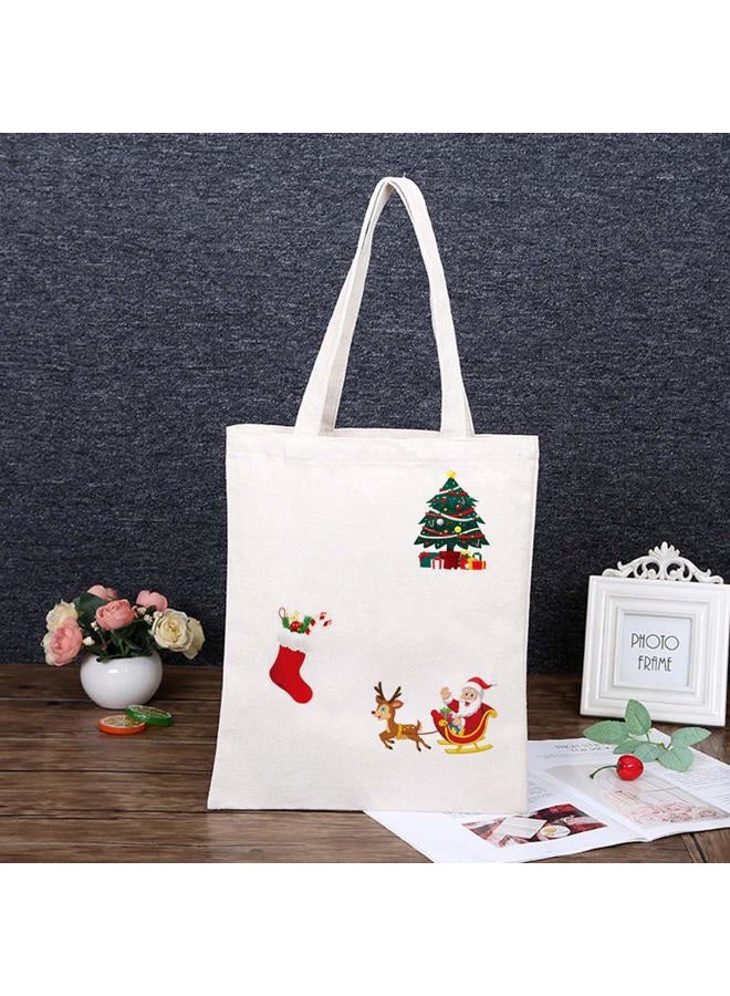 Adonisaon XMAS Patches Christmas Heat Transfer Iron on Appliques for Jackets T-Shirt Jeans Pillow Backpacks Clothes Decorations Sticker with Santa Claus Snowman Elk Animals Candies Trees Design 4PCS Party Favor - Image 3