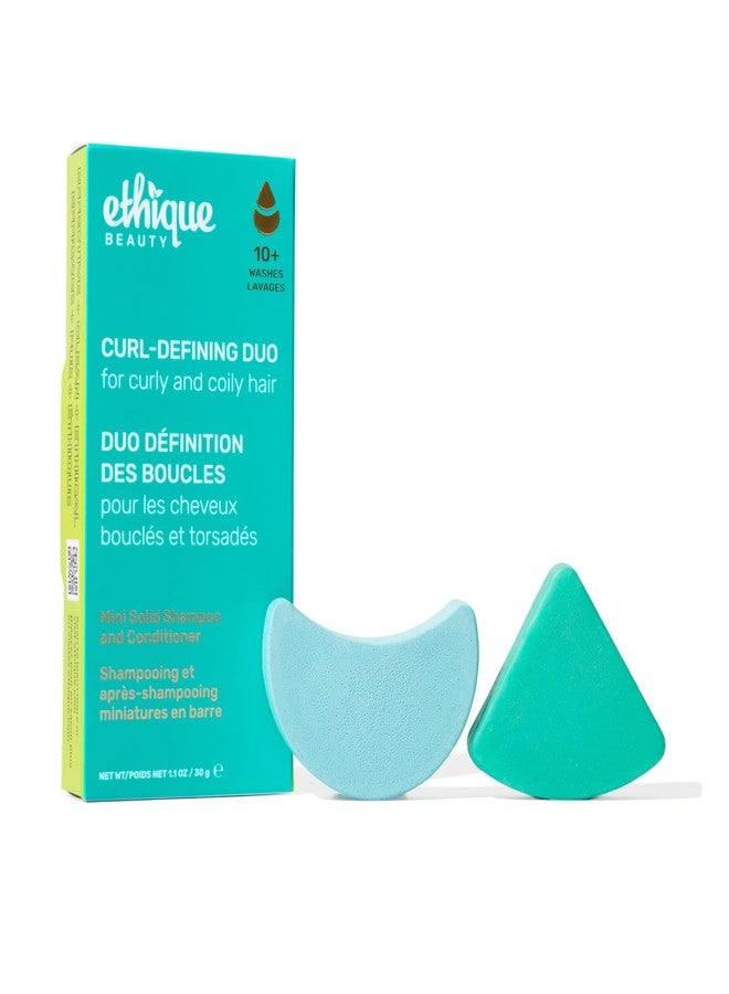 Ethique Beauty Mini Sampler Solid Shampoo & Conditioner Bar Set - Curl-Defining Shampoo & Conditioner with Shea Butter - Plastic-Free, Cruelty-Free, Vegan - Travel Size - 2 Pack - Image 1