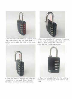 Excefore Luggage Locks, 5 Pcs Travel Suitcase Lock, 4 Digit Combination Padlocks for School Gym Lockers, Tool Boxes, Fences, Buckle Cabinets, Safe Resettable Combination Lock  - Image 3