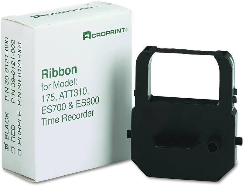 Acroprint 39-0121-000 Replacement Ribbon for Acroprint ES700, ES900, Model 175 and Model 310 Time Clocks - Black - Image 2