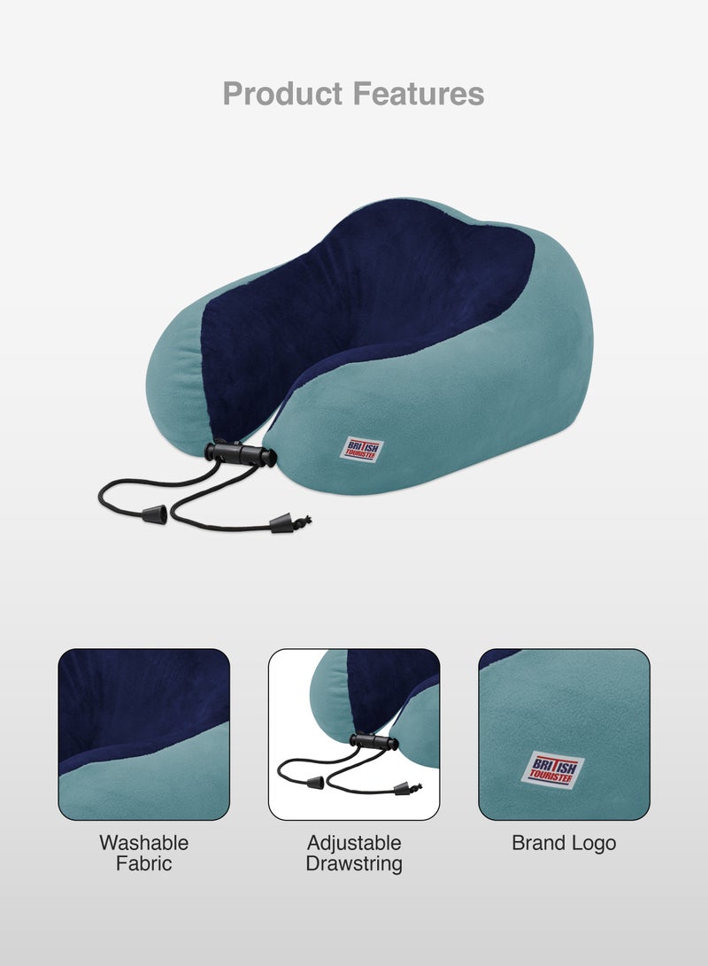 BRITISH TOURISTER Travel Pillow, Memory Foam, Airplane Neck Pillow Sky Blue - Image 3