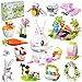 BAOXUE Easter Basket Stuffers 12 in 1 Easter Bunny Animal Toy Building Set Easter Gifts for Kids Teen Easter Basket Stuffers for Boys Girls Prefilled Easter Eggs for Building Blocks - Image 2