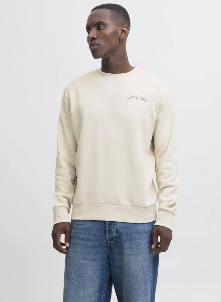 JACK & JONES Logo Regular Fit Crew Neck Sweatshirt