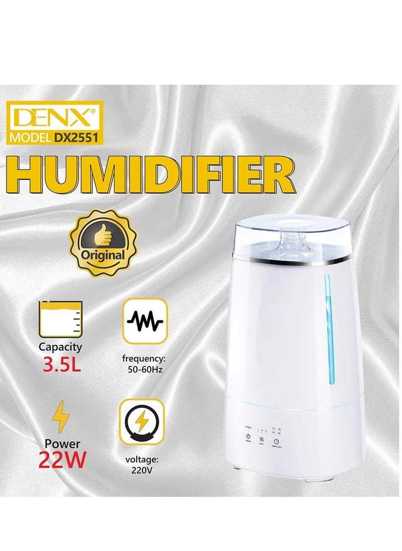 فواحة كهربائية دينكس DX2551 بتصميم أنيق وعصري  جهاز تعطير منزلي يعمل بالبخار البارد مع إضاءة LED وموقت  مثالي لتعطير الغرف والمكاتب
