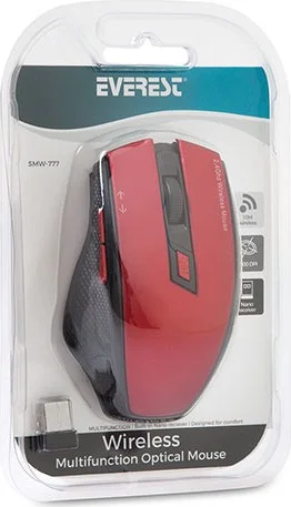ايفرست ماوس لاسلكي بصري SMW-777 USB أحمر 2.4 جيجاهرتز