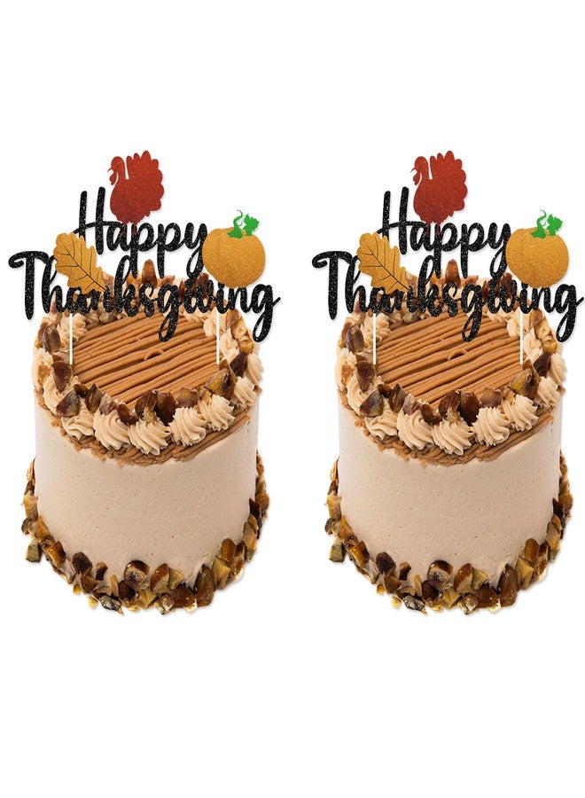 سوتشات زينة كعكة عيد الشكر من سوتشات، زينة كعكة لامعة، زينة كعكة الشكر، زينة كعكة لعيد الشكر، لوازم حفلات أعياد الميلاد، زينة كعكة، قطعتان - Image 1