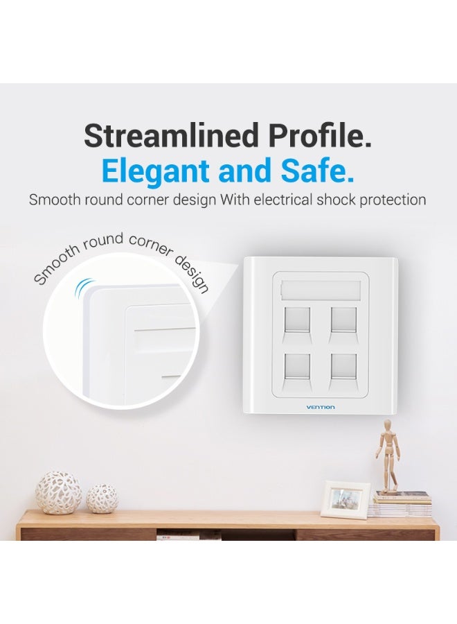 VENTION 4 Port keystone Jack Wall Plate White 86 Type Model # IFCW0 - Image 5
