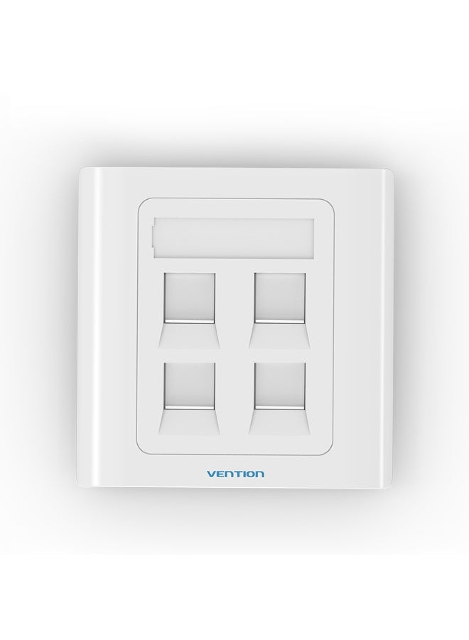VENTION 4 Port keystone Jack Wall Plate White 86 Type Model # IFCW0 - Image 1