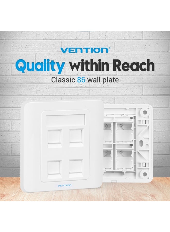 VENTION 4 Port keystone Jack Wall Plate White 86 Type Model # IFCW0 - Image 2