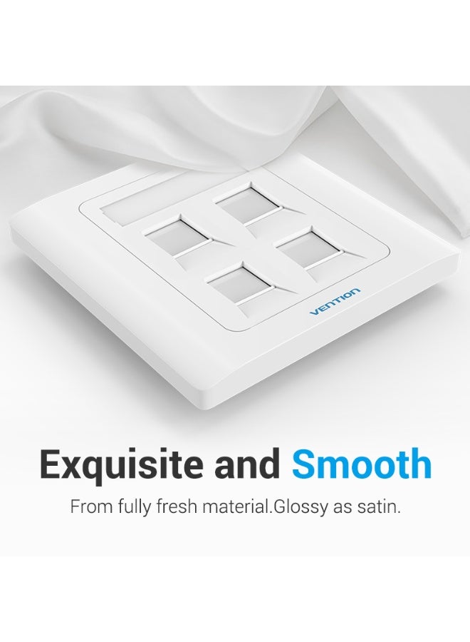 VENTION 4 Port keystone Jack Wall Plate White 86 Type Model # IFCW0 - Image 4