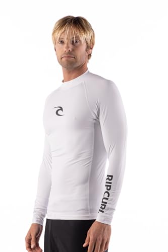 RIP CURL Long Sleeve Rashguard UPF 50 Sun Protection Surf Shirt Tight Fit Rash Vest - Image 1