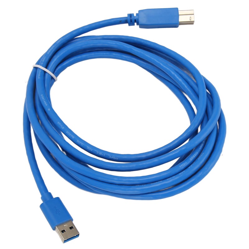 كابل USB 3.0 ذو طرفين ذكر A و ذكر B: طول 9.8 قدم، مصنوع من مادة البولي فينيل كلوريد (PVC) الثابتة والنحاس - كابل طابعة عالي السرعة بنسبة 5 جيجابت في الثانية للاتصال بالكمبيوتر اللوحي، الكمبيوتر المحمول، الطابعة، القرص الصلب والأجهزة ذات منفذ USB B - Image 2