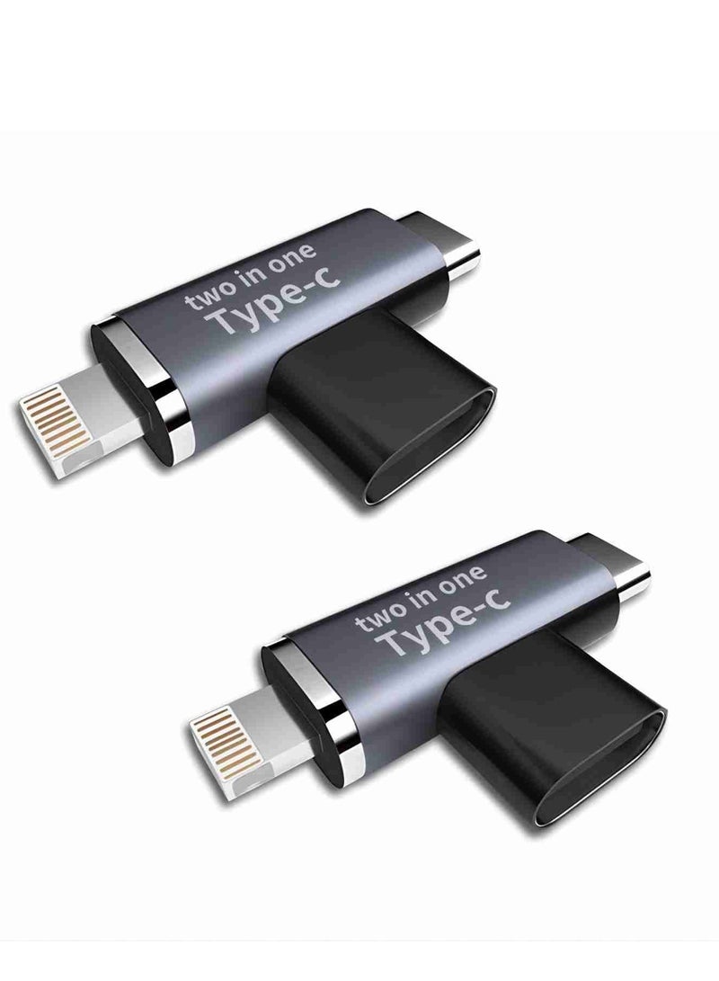 SYOSI USB C to Lightning Adapter, 3 in 1 Lightning to Type C Adapter Support Car Fast Charger Adapter Compatible with iPhone 14 Pro Max/13/12/11/X/XR/XS/8/7/6 iPad - Image 1