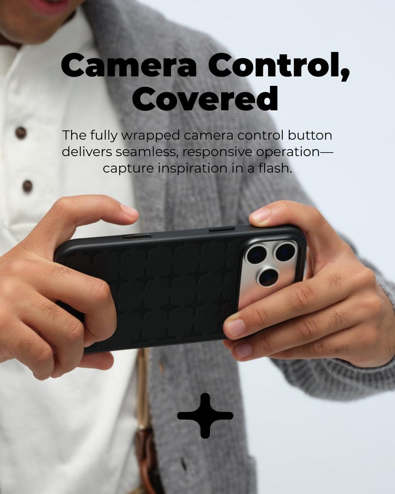MOFT x Tombogo for iPhone 17 Pro Case- MOVAS Snap Case, MagSafe Compatible, Soft-Touch Vegan Leather, Classic Minimalist Design, Lightweight, Stain-Resistant & Camera Protection, Cement - Image 4