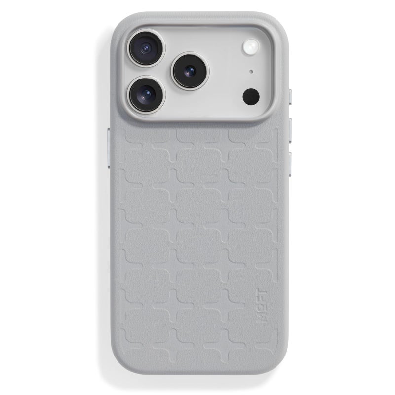 MOFT x Tombogo for iPhone 17 Pro Case- MOVAS Snap Case, MagSafe Compatible, Soft-Touch Vegan Leather, Classic Minimalist Design, Lightweight, Stain-Resistant & Camera Protection, Cement - Image 1