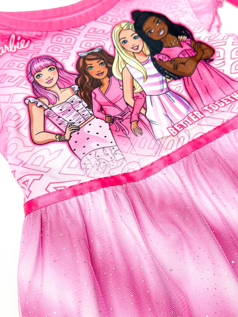 Barbie Pink Sparkle Better Together Dress Up Toddler Nightgown, Size 2T - Image 4