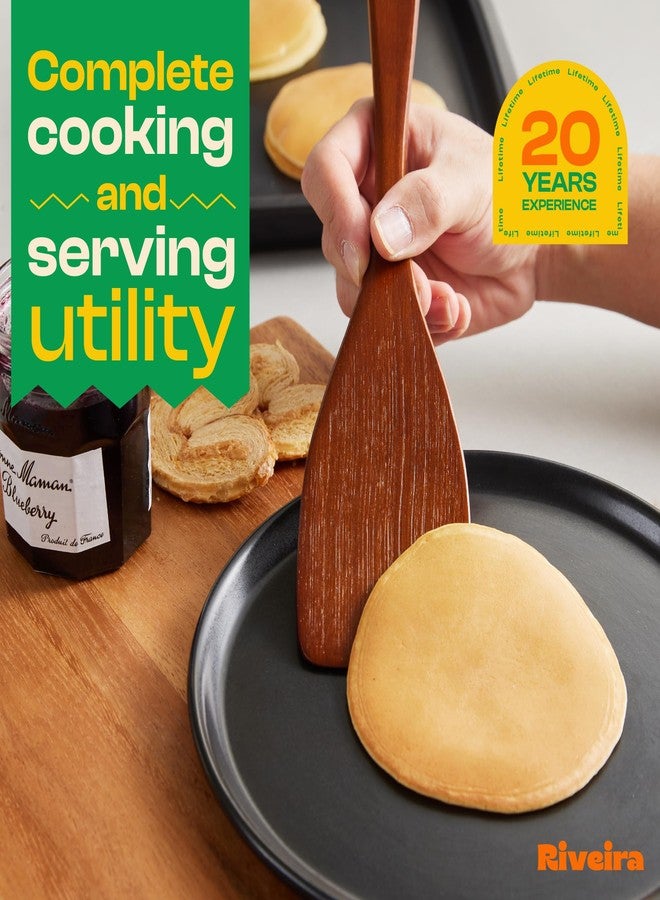 Riveira Set of 9 Premium Brown Bamboo Cooking Utensils - Bamboo Utensils for Cooking - Non-Toxic Utensils - Wooden Kitchen Set for Non-Stick Cookware - Image 3
