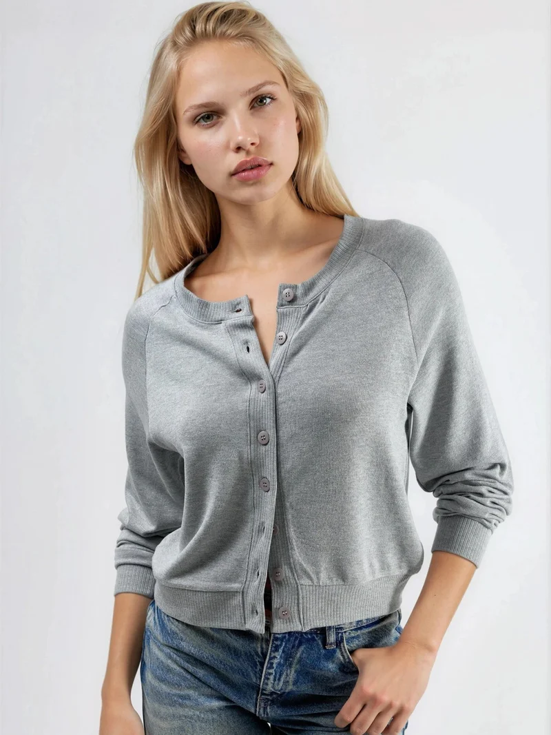 Busem BUSEM Crew Neck Buttoned Cardigan