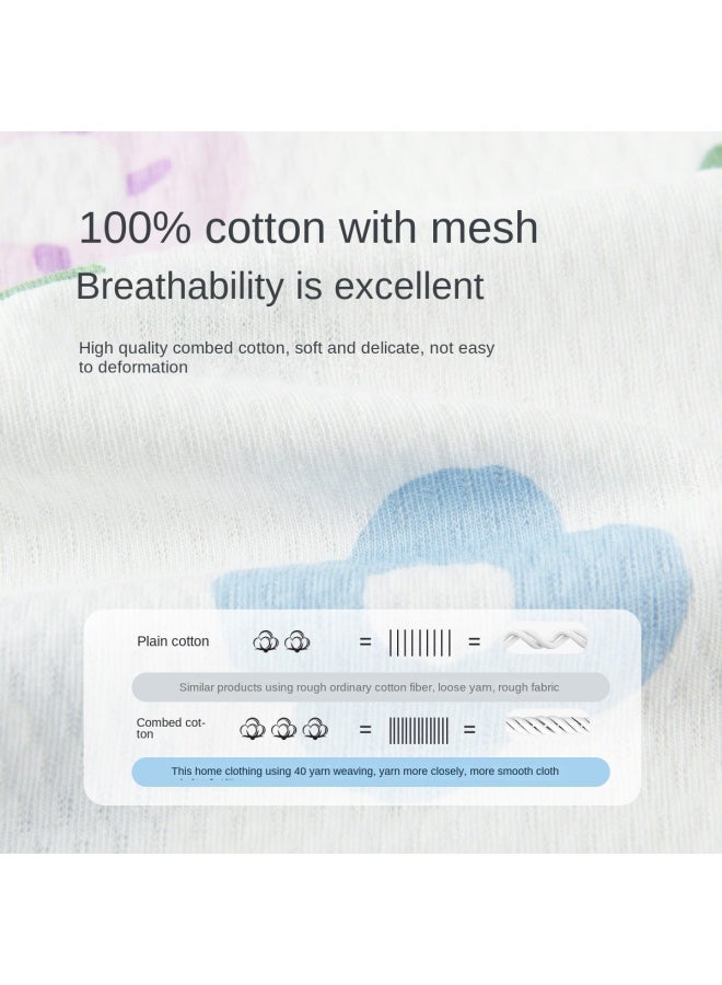 DEESHA 【100% قطن مشجر】بيجامات بنات خفيفة بأكمام قصيرة - ملابس نوم قطنية نقية تسمح بالتهوية للفتيات الكبار والمراهقات - Image 3