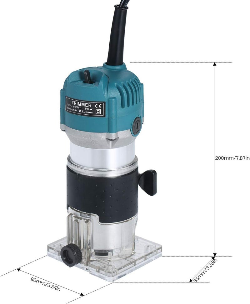 800W Compact Wood Router Tool Set 220V Electric Trimmer Wood Router With 15Pcs Router Bits（Plastic Box Packaging） - Image 2