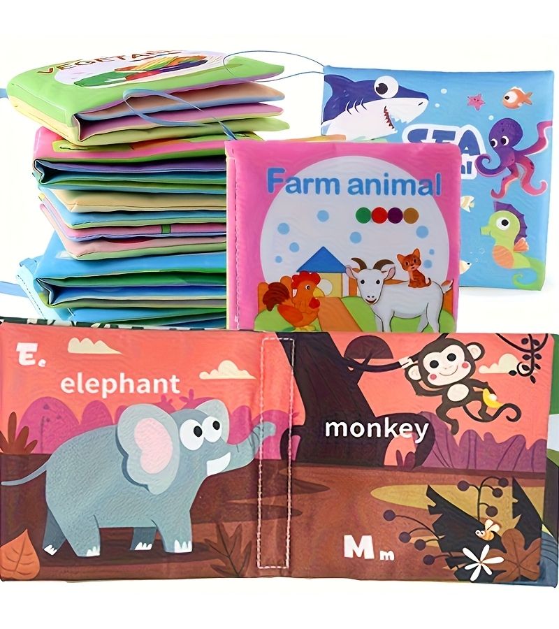 1pc Baby Cloth Book Sea Animal 4.92 4.72 Inch Non Tearable Sound Early Learning Educational Toy Soft Book For Infant Cognitive Development 0-3 Years Old - Image 5