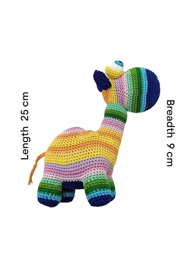 Happy Threads Handmade Crocheted Rainbow Camel (10 inch) – Multicolour | Crochet Toys | Child Safe | for Babies 6 Months & Above | Dolls for Boys/Girls| for Birthday Gift | Decorative Items for Room - Image 3